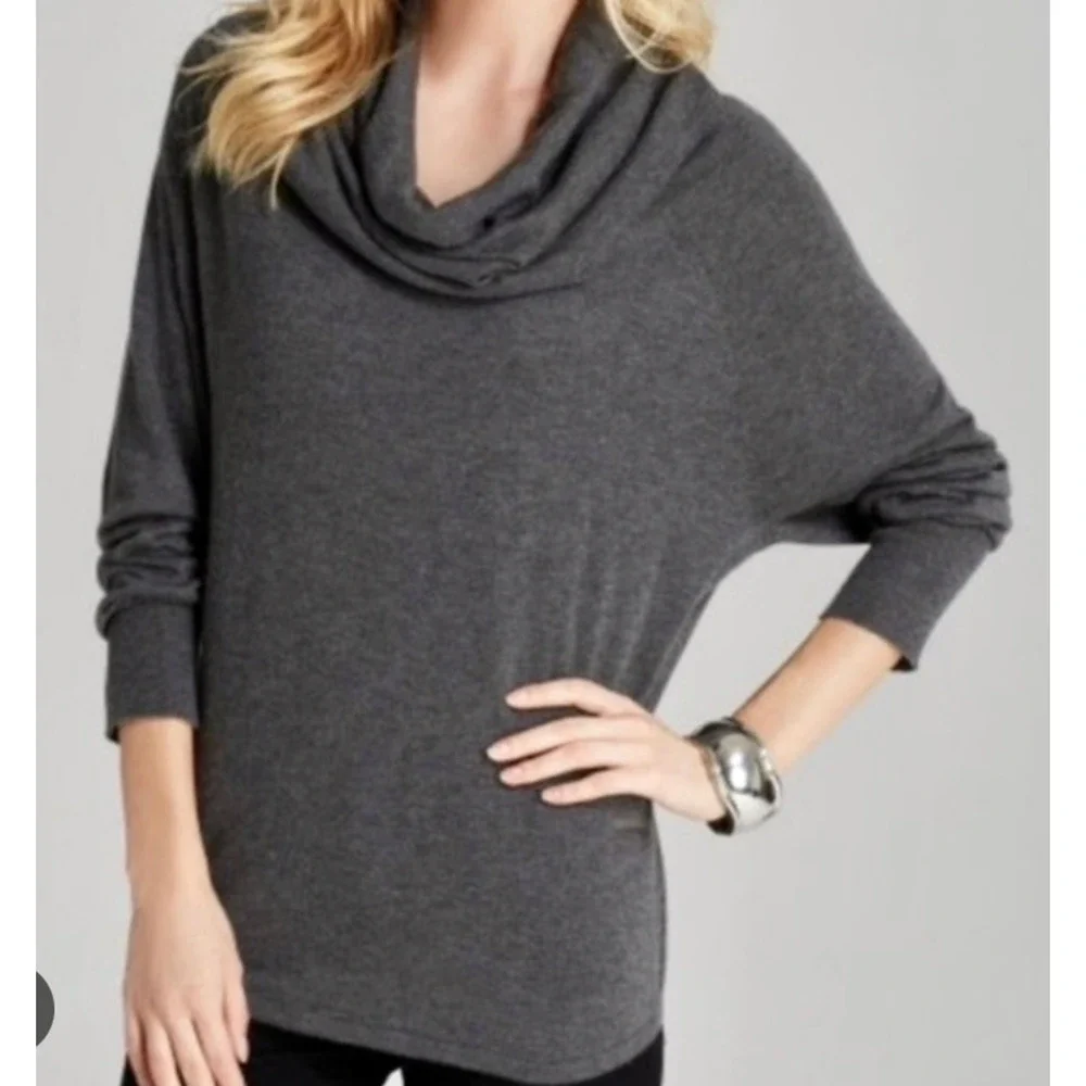 Joie Wesley Cowl Neck Sweater Women S Small Graphite Wool Cashmere Blend Slouchy